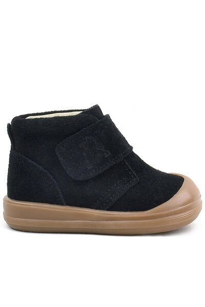 Rakerplus Yoohoo Genuine Leather Black Velcro Unisex Baby Boots