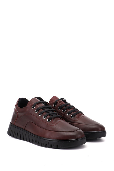 GÖNDERİ(R) Women's Burgundy Lace-Up Genuine Leather Comfort Shoes