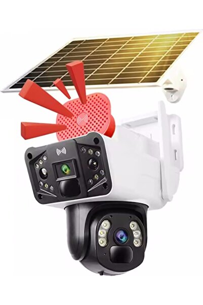 O-KAM Sim Kartla Çalışan 3915 4g 6mp Ptz Dual Lens Güneş Panelli Solar Kamera
