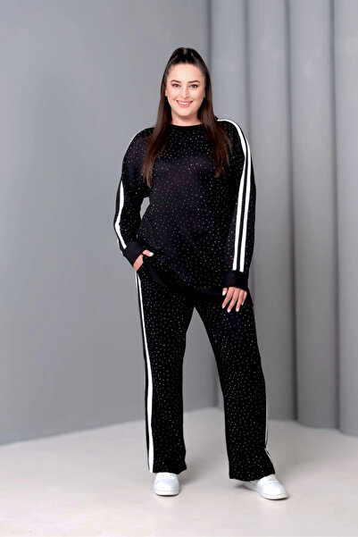 aytemas Σετ με πέτρινο στάμπα στο μπροστινό μέρος και ρίγες στο πλάι