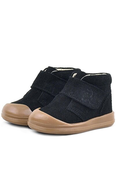 Rakerplus Yoohoo Genuine Leather Black Velcro Unisex Baby Boots