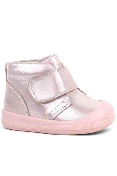 Rakerplus Yoohoo Genuine Leather Pink Glittered Velcro Baby Girl Boots