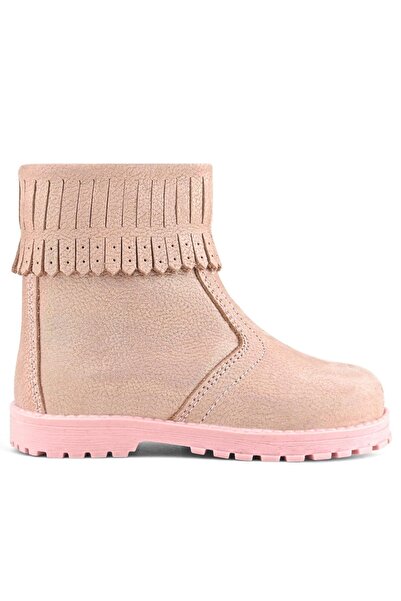 Rakerplus Chiron Genuine Leather Pink Glitter Zippered Girls' Boots