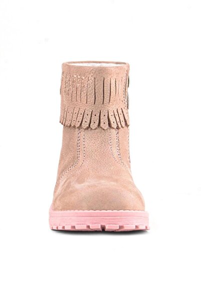 Rakerplus Chiron Genuine Leather Pink Glitter Zippered Girls' Boots