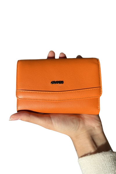 MFT Leather Design Genuine Leather Wallet | Grande 2620 - Orange