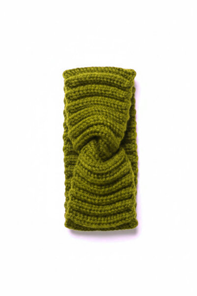maia Khaki Green Ruched Detail Handmade Knitted Bandana – Stylish and Comfort...