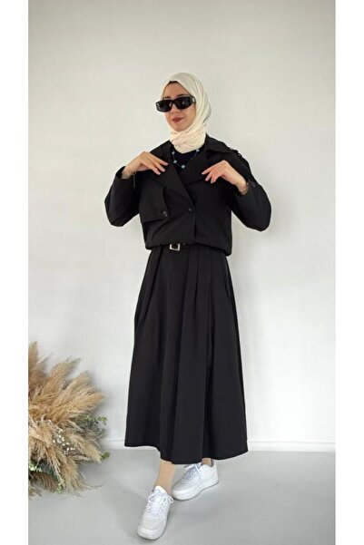 Tebrikler tekstil Women's Hijab Top and Bottom Set Model G3886