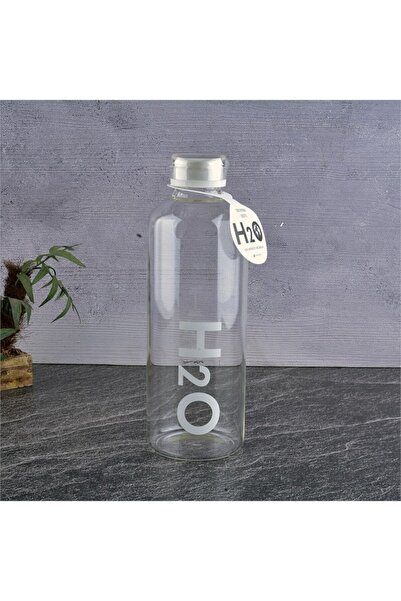 Tohana H2O Written Borosilicate Glass Flask White - H2O Borosilicate Glass 1 Liter Flask White