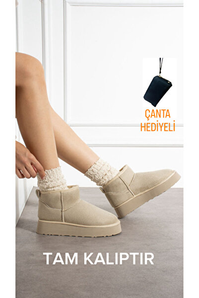 Zişan Shoes MOFFY İçi Tüylü Kışlık Kadın Bot 3 cm Taban
