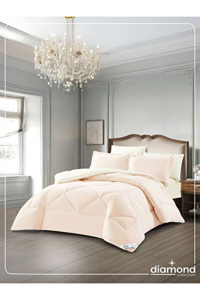 Donetella 6-piece Comforter Set – King Size 260x240 Cm, Microfiber, Solid Quilted 350 Gsm Filling