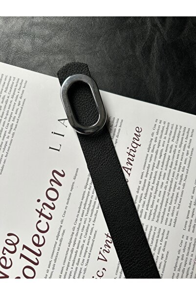 LİA KEMER Let O Letter Patterned Women's Silver Buckle Belt Jacket Belt Dress Belt Trouser Belt