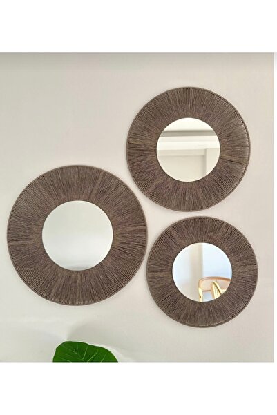 Matheryal Modern Dekoratif Üçlü Ayna Takımı 38*34*30 cm