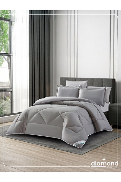 Donetella 6-piece Comforter Set – King Size 260x240 Cm, Microfiber, Solid Quilted 350 Gsm Filling