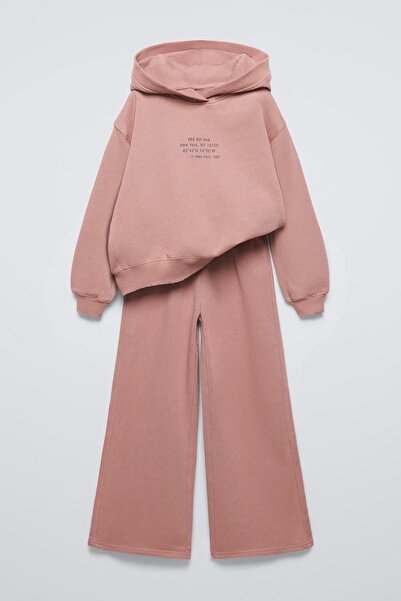 Monila Set pentru fete cu glugă cu imprimeu 3 din bumbac cu țesătură din bumbac