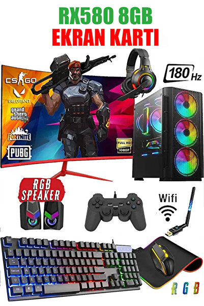 Dmc N271 (PUBG,GTA5) İ5 7500,32GB RAM,512GB SSD,8GB RX580,24" 180hz Oyuncu Masaüstü Bilgisayarı