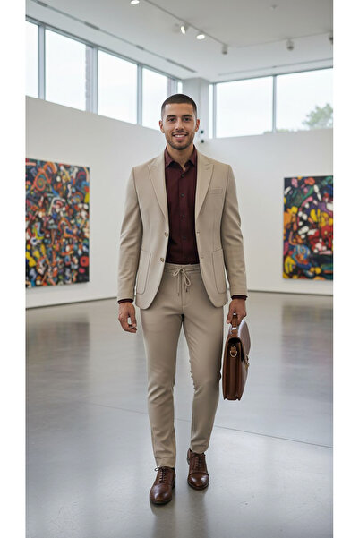 dml giyim Gofre jogger pantalonlu spor takım elbise