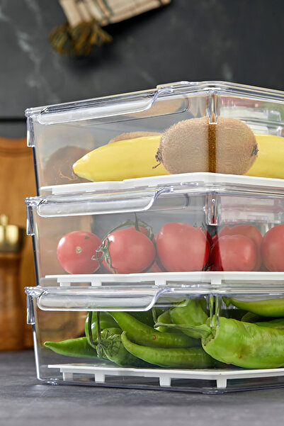 MİHEL Gloss AirControl Large 3’lü Süzgeçli Havalandırmalı Kapaklı Buzdolabı &...