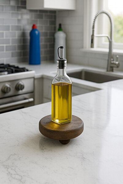 VERRA CONCEPT Bamboo Oval Pedestal Single Oil Pot Base 12cm Brown