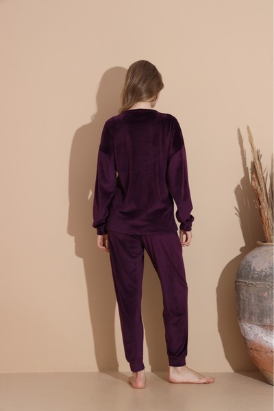 Lukitus Sametový dámský pyžamový set s dlouhým rukávem