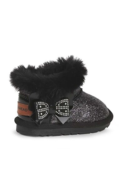 BUCKHEAD 3061 Curly Children's Feather Boots with Bow Detail
