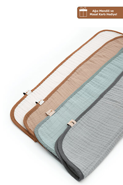 miniboni Emici Pamuklu 4’lü Müslin Bebek Omuz ve Ter Bezi Seti