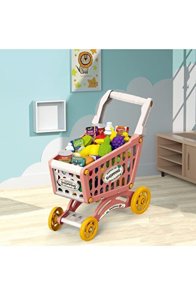 TOY GARDEN Little Story 56-Piece Role Play Market Shopping Cart Toy Set