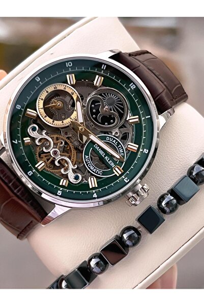 Daniel Klein Automatic Leather Cord 30 Mt Water Resistant Special Design Men's Wristwatch