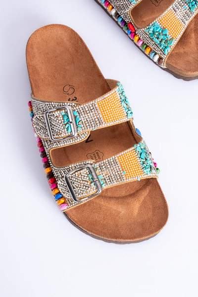 Polomia Comfort Ορθοπεδικές παντόφλες Eva Sole Comfort Stone Diamond Embroidered Agnes Ball Daily