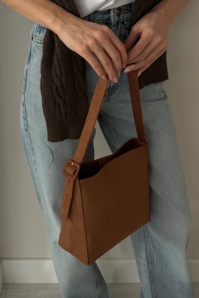 BAGS Calm Taba Süet El ve Omuz Çantası