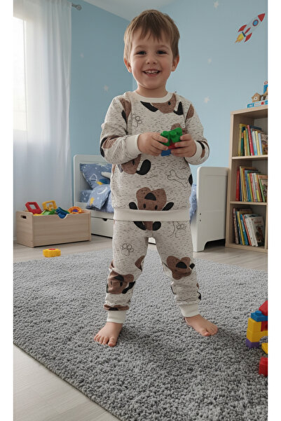 Arya Nisa Kids Boy's Puppy Printed 100% Cotton Fleece-Lined Pajama