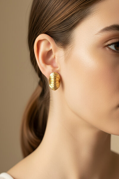 DEMOKAN Kadın Küpe Midye Tasarım Küpe