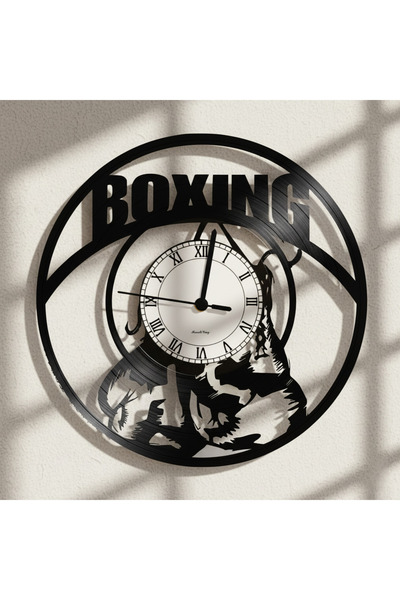 Handmade ساعة حائط من الفينيل مصنوعة يدويًا على شكل ملاكمة