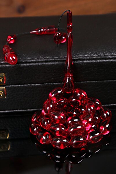 TESBİHKENTİ High-End Material and Craftsmanship Red Fire Amber Prayer Beads