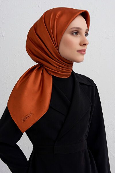 Armine Orange Solid Color Sura Silk Scarf 10D02 - 503