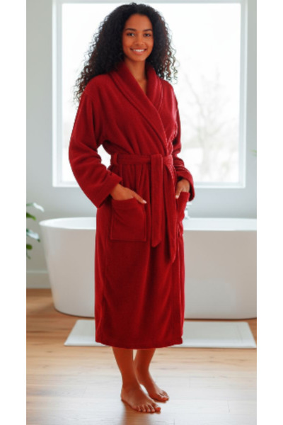 Star Fashion Halat dama cocolino, cu buzunare si cordon in talie, calduros si...