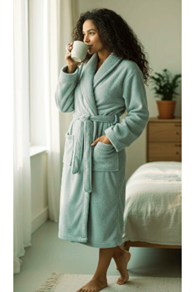 Star Fashion Halat dama cocolino, cu buzunare si cordon in talie, calduros si...