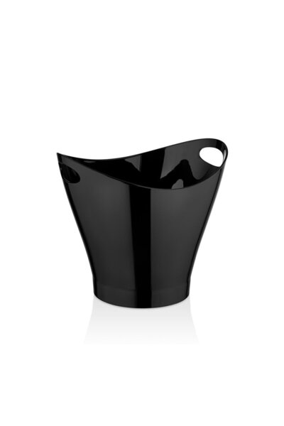 GastroPlast 6 Litre Siyah Buz Kovası ve 2 Adet 180 ml Flüt Şampanya Bardak