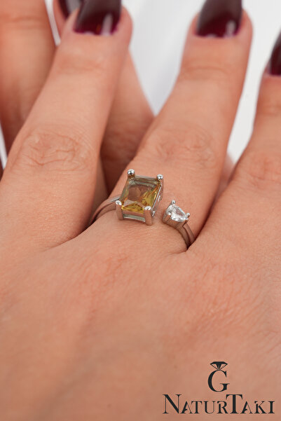 Naturtakı Baget Zultanit Taşlı Gümüş Tasarım Kadın Yüzük - Sultanit Günlük Kibar Ayarlanabilir