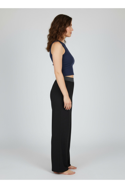 By Piera 100% Cotton Women's Trouser Skirt Shaped Innerwear Lining Ankle Length Black