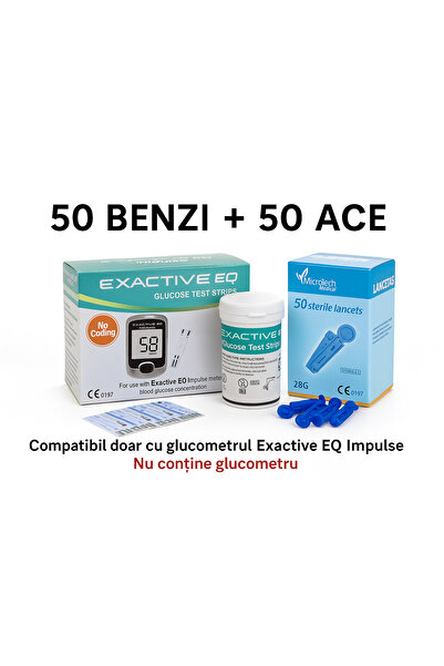 ZEQAS 50 test strips + 50 needles for Exactive EQ Impulse glucometers
