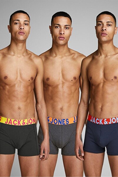 Jack & Jones Πακέτο 3 μικτών σορτς μπόξερ - Μαύρο Navy Blazer