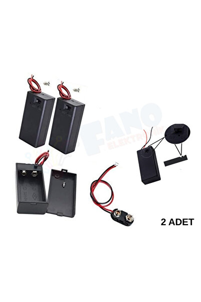 FANO (2 Adet)-9 Volt Pil Yuvası Kapaklı Switchli Aç Kapa özelliği