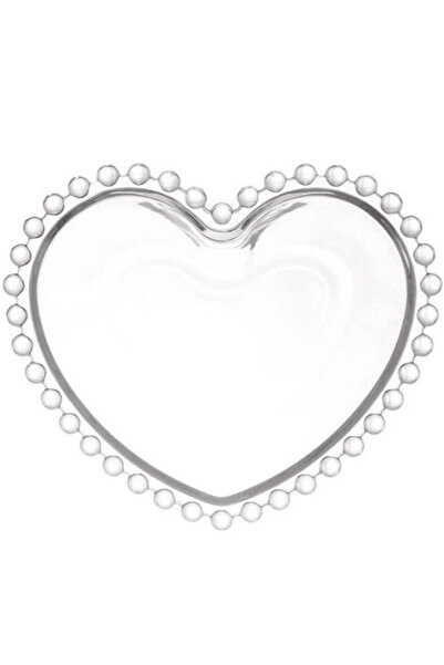 PUFO Elegant glass bowl Heart for serving hazelnuts, pistachios, candies, snacks, 22 cm