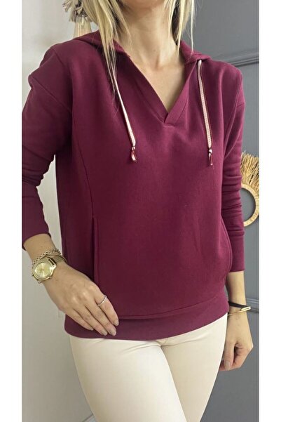 KLC MODA SWEATSHIRT CU GÂTUL ÎN V