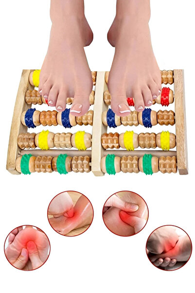 Hyd Ahşap Ayak Masaj Rulosu Ayak Masajı Sağlık Terapisi Akupresür Rahatlatıcı Masaj Ağrı Stres Giderme