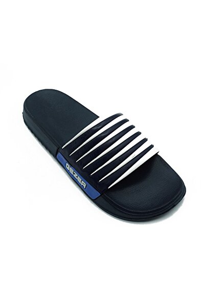 GEZER Ανδρικές παντόφλες παραλίας για μπάνιο και πισίνα σε μπλε-λευκό χρώμα 12470