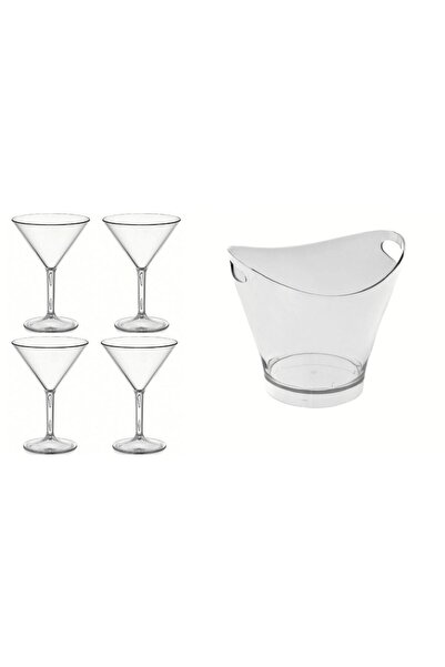 GastroPlast 6 Lt San Buz Kovası ( 4 Adet Polikarbon Martini Bardağı Hediyeli )