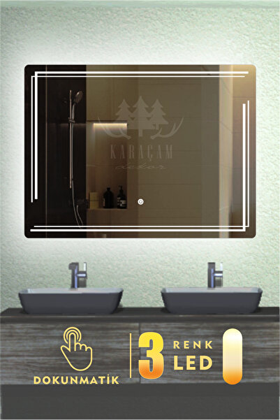 KaraçamDekor Lazer Kumlamalı Ledli Banyo ve Konsol Aynası