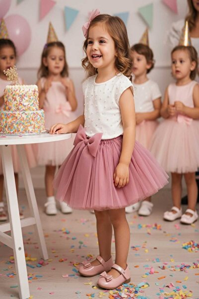 punicha Girl's Dusty Rose Tutu Skirt