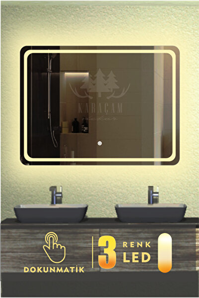 KaraçamDekor Lazer Kumlamalı Ledli Banyo ve Konsol Aynası